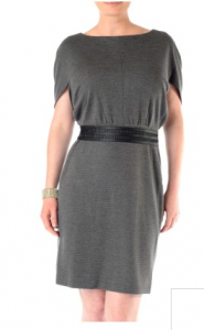 Charcoal Belted Dress by Kay Unger